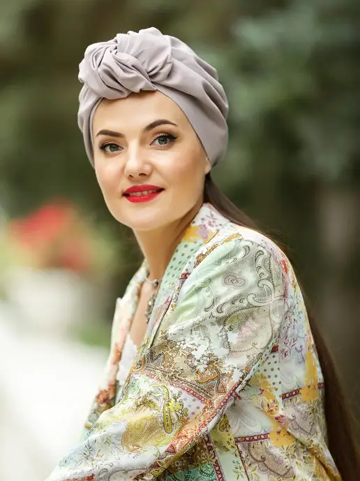 Tuliya Чалма из 100% льна, фиолетовый, фото 3