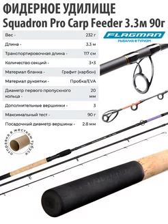 Удилище фидерное Squadron Pro Сarp Feeder 3.3 м 90г Flagman 37411659 купить за 4 213 ₽ в интернет-магазине Wildberries