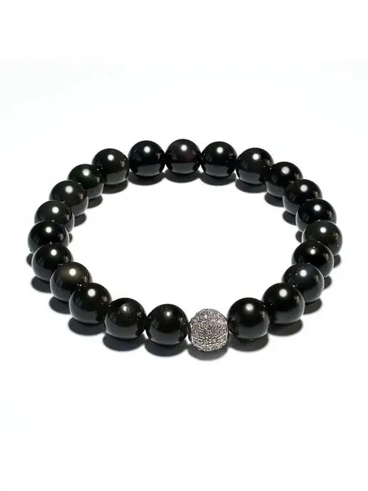 Браслет из обсидиана &quot;Козерог&quot; (8 мм)