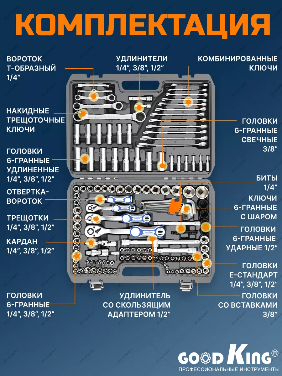 Набор профессиональных инструментов для дома 150 пр. GOODKING 37612733  купить в интернет-магазине Wildberries