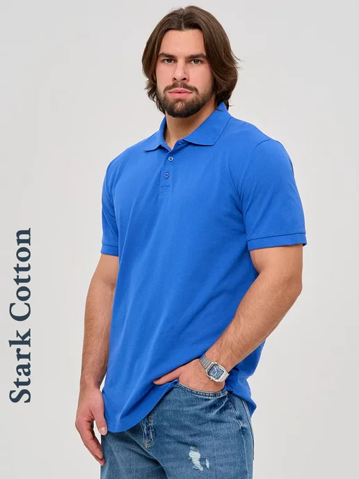 Stark Cotton Футболка поло с коротким рукавом, синий