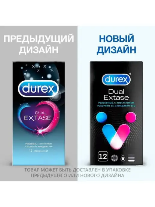 Durex Презервативы Дюрекс Дуал Экстаз Dual Extase, 12 шт, 12 шт, фото 4