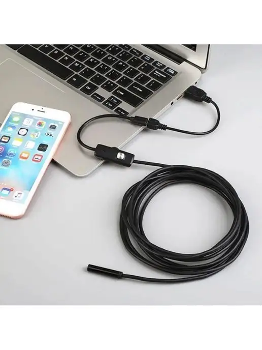 Endoscope Видеоэндоскоп 2 метра автомобильный для смарфона, 2 м, фото 5