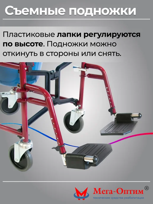 Мега-Оптим Коляска инвалидная с санитарным устройством FS692, черный, фото 6