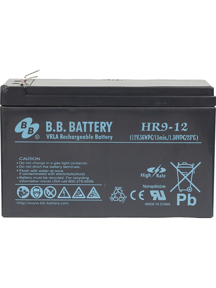 Аккумуляторная батарея для ИБП BB HR 5,8-12 12в, 5.8Ач. BB Battery HR4.2-12fr. BB Battery hr9-6. HR-9.