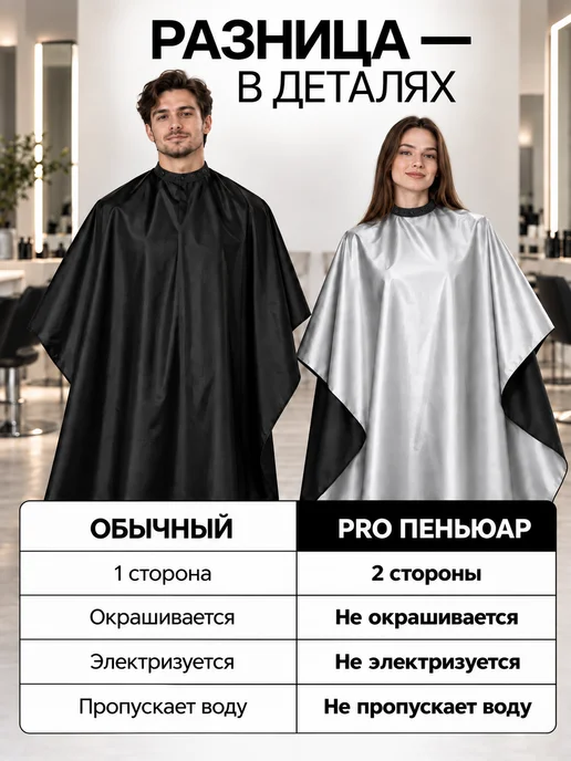 Pro Пеньюар Пеньюар парикмахерский с прорезями для рук, вариант, фото 8
