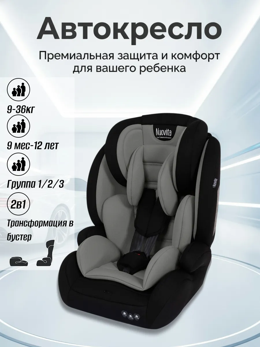 Автокресло 9-36кг детское с 9 месяцев до 12 лет Maczion N123