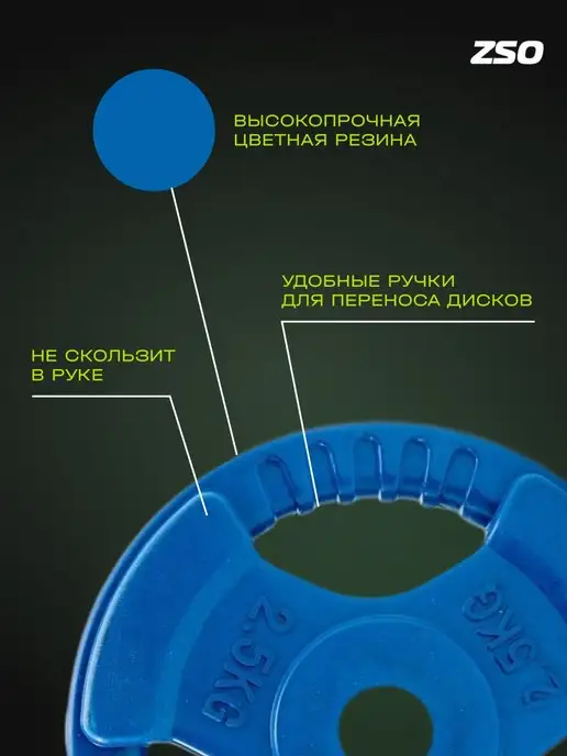 PROFI FIT Блин для штанги и гантелей, обрезиненный, 15кг, 51мм, 2,5 кг, 1 шт, фото 2
