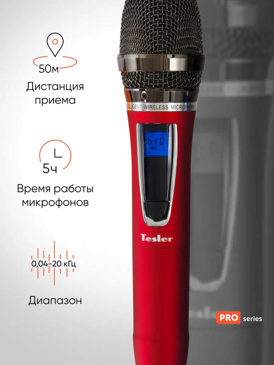 Система беспроводных микрофонов TESLER WMS-777 TESLER 37757914 купить за 6  522 ₽ в интернет-магазине Wildberries