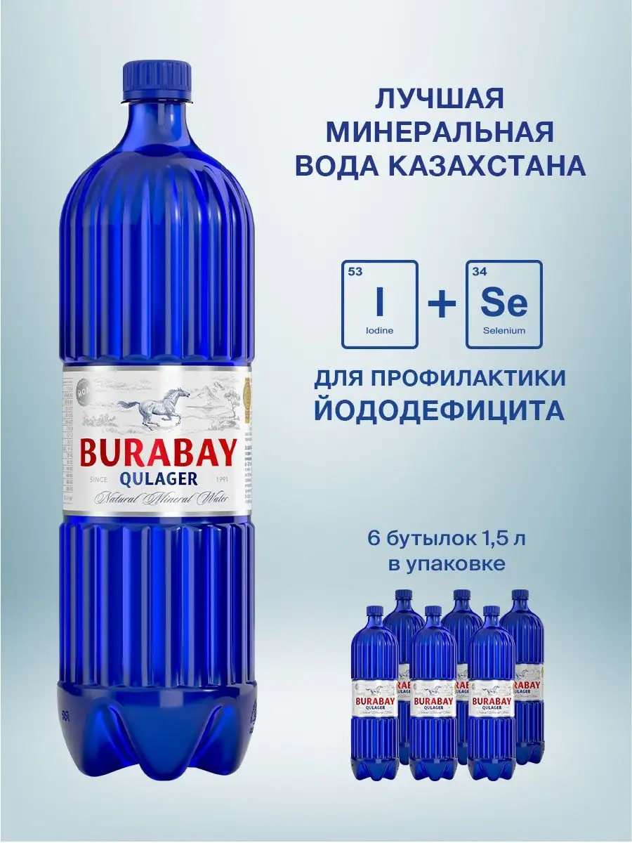 Вода минеральная питьевая Burabay Qulager 1,5 л BURABAY-QULAGER 37765272  купить в интернет-магазине Wildberries