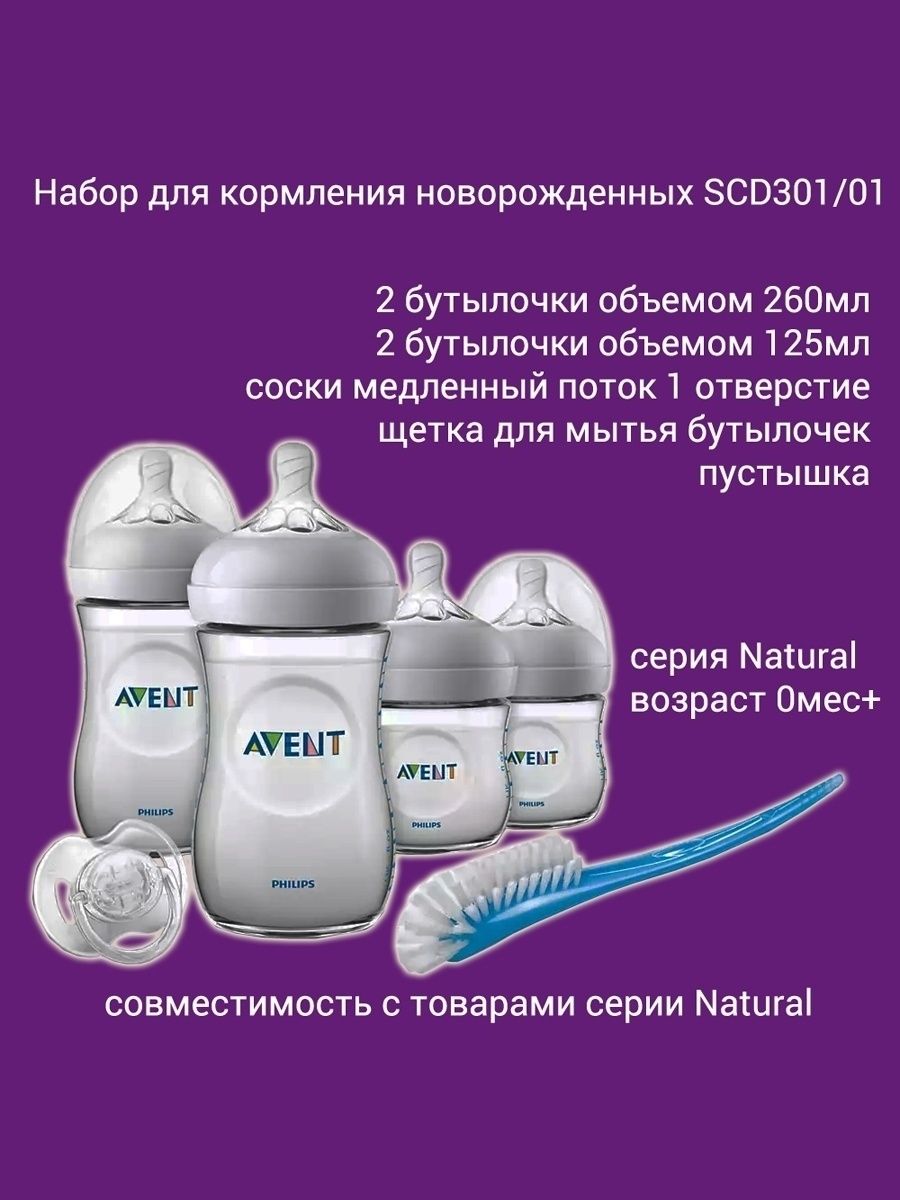 Philips Avent Набор для новорожденного Natural, SCD301/01 Philips AVENT  37767146 купить в интернет-магазине Wildberries