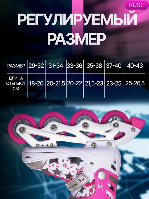 RUSH ACTION Коньки раздвижные 2 в 1 (ледовые и роликовые), белый, фото 3