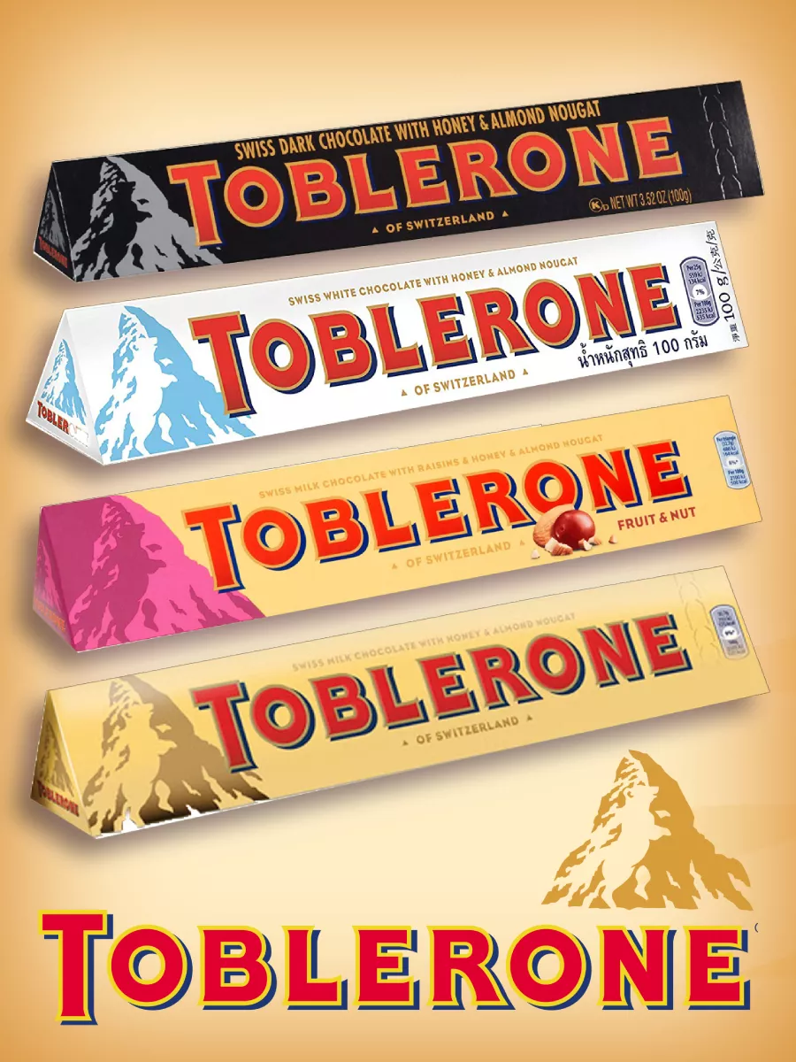 Шоколад Toblerone 4 вкуса 100 г Х 4 Toblerone Switzerland 37858289 купить  за 851 ₽ в интернет-магазине Wildberries