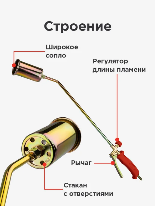 REXANT Горелка газовая ГВ-500Р инжекторная для кровли 750х35х20мм, 750x35x20 мм, фото 3
