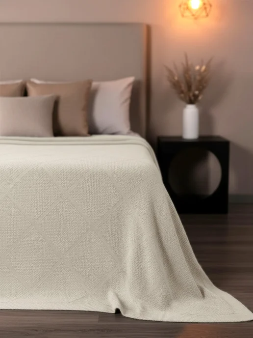 WARM WHIFF Плед 200x220 вязаный на кровать, диван, 160x220, фото 2