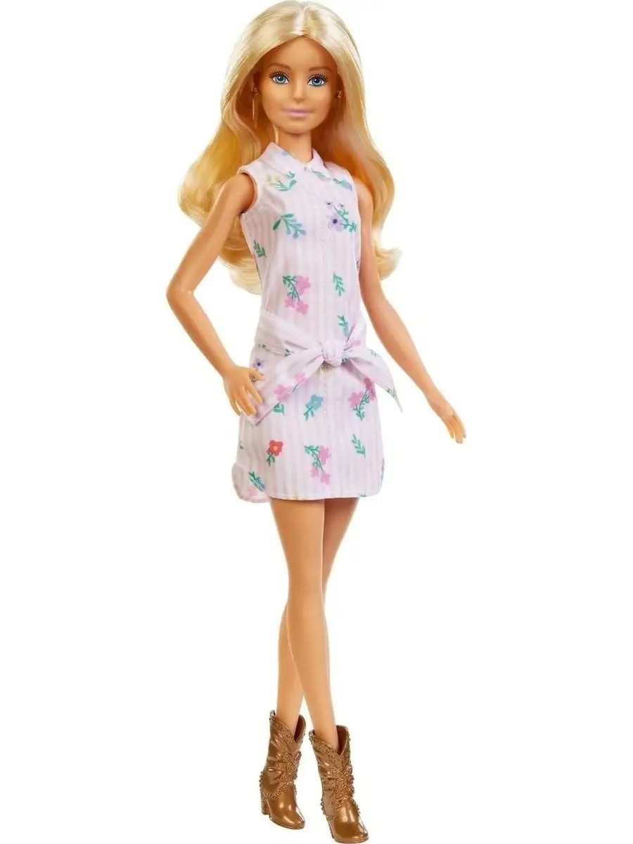 Кукла Barbie Игра с модой Блондинка в розовом платье FXL52 Barbie 37874636  купить в интернет-магазине Wildberries