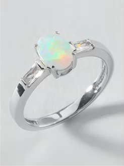 Кольцо с натуральным опалом из серебра KAPLI jewelry 37913313 купить за 2 370 ₽ в интернет-магазине Wildberries