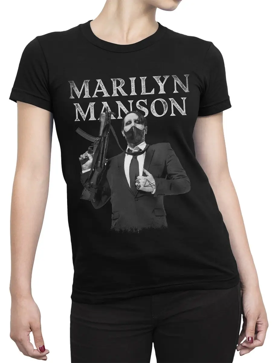 Футболка с принтом Мэрилин Мэнсон/Женская Marilyn Manson DreamShirts  37934849 купить за 1 760 ₽ в интернет-магазине Wildberries