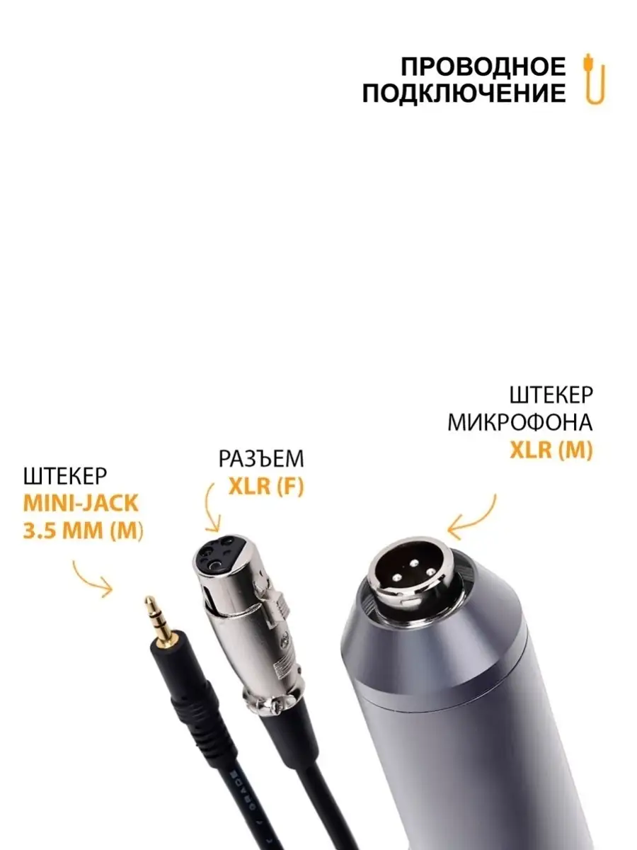 Кабель XLR-Jack 3.5 для микрофона, 2.5 м Mobicent 37942777 купить за 432 ₽  в интернет-магазине Wildberries