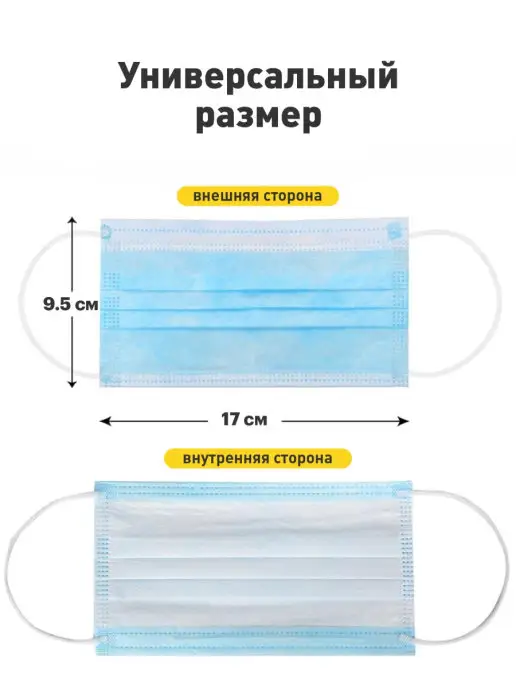 Med Plan Маски медицинские одноразовые защитные для лица - 500 шт, 500 шт, фото 6
