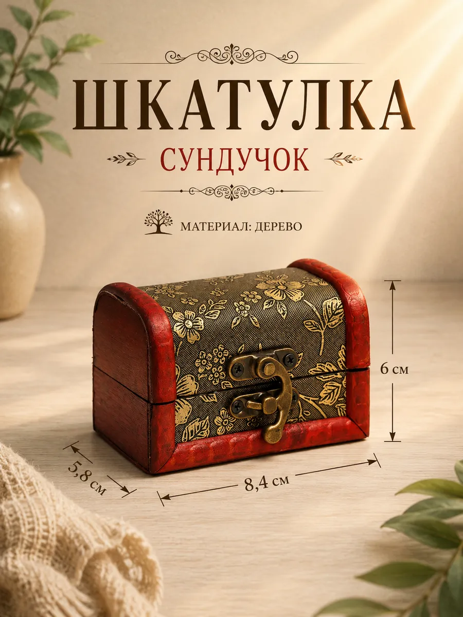 Шкатулка для украшений 8х8см