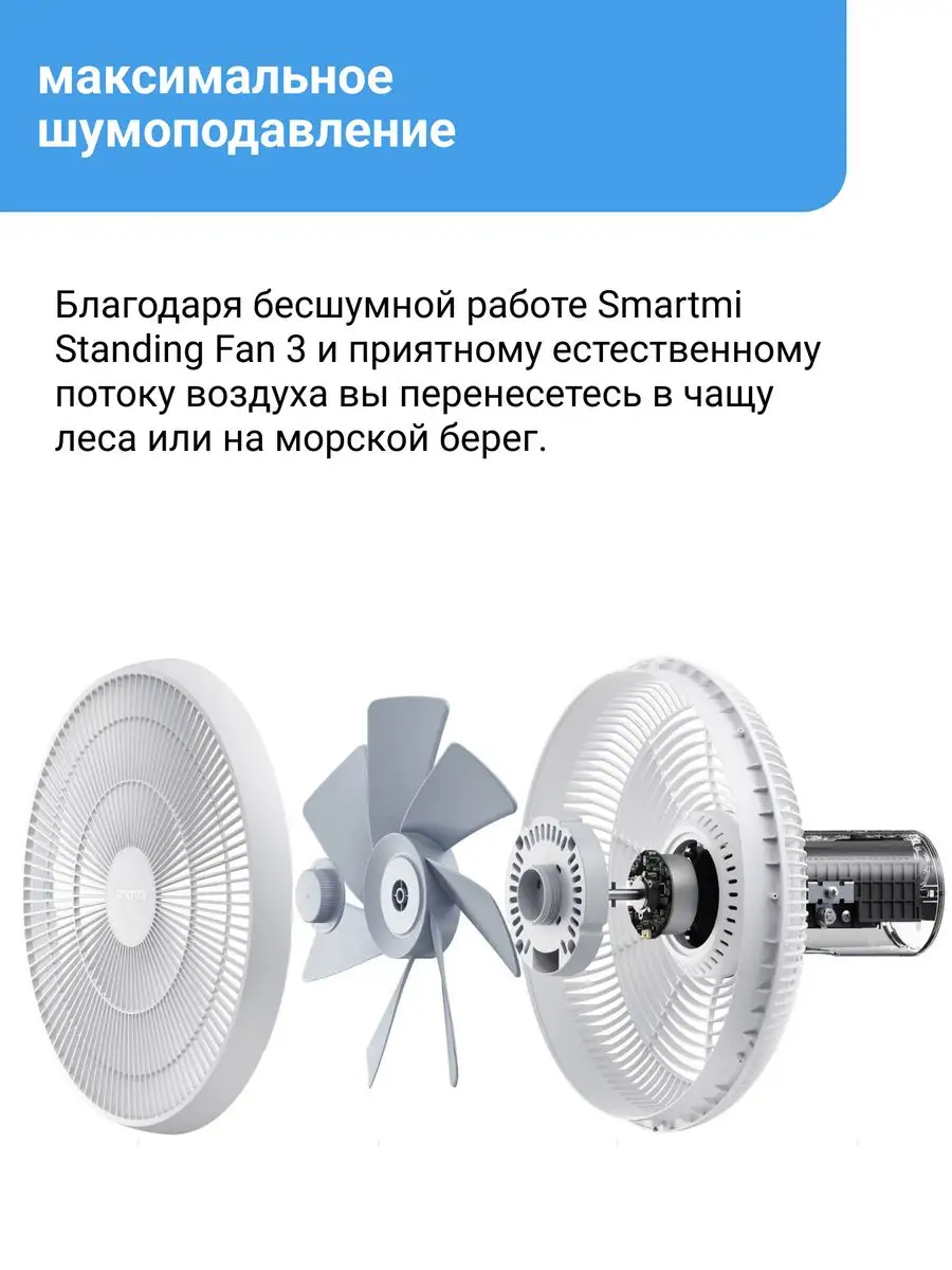 Умный вентилятор Smartmi Electric Fan 3 ZLBPLDS05ZM Smartmi 38003324 купить  в интернет-магазине Wildberries