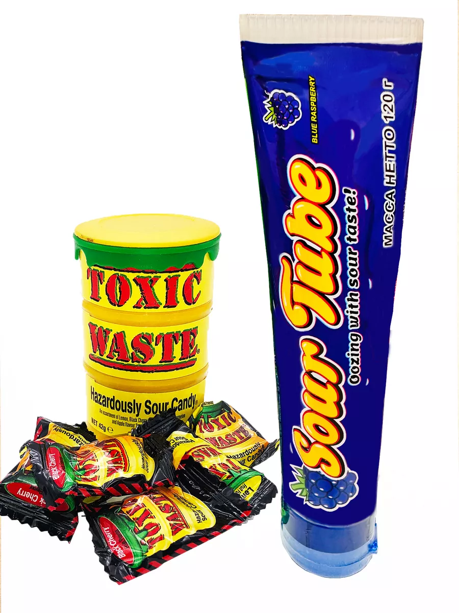 Кислый набор Toxic Waste и карамель Sour tube малина Toxic Waste 38083057  купить за 431 ₽ в интернет-магазине Wildberries