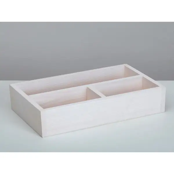 Ящик деревянный 34.5×20.5×10 см комодик, белая кисть
