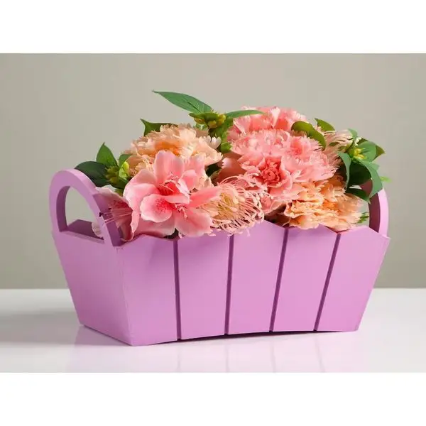 Кашпо деревянное 27х18х19 см Мария, сирень