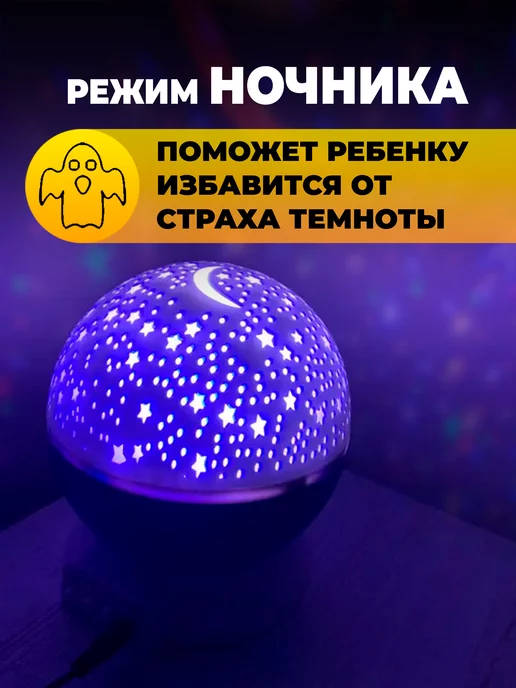 SVERT Ночник - проектор Звёздное небо, синий, фото 2