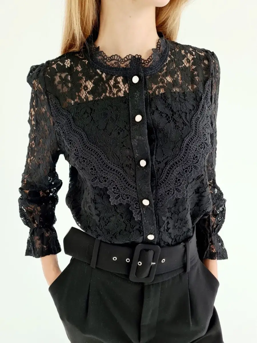 Купить женские кружевные блузки с длинным рукавом в интернет магазине уральские-газоны.рф