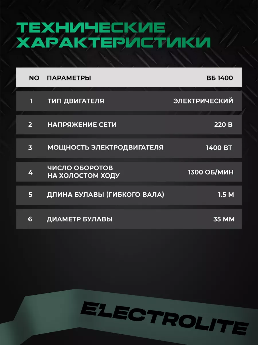 Вибратор строительный ВБ-1400 ELECTROLITE 38321205 купить за 4 474 ₽ в  интернет-магазине Wildberries