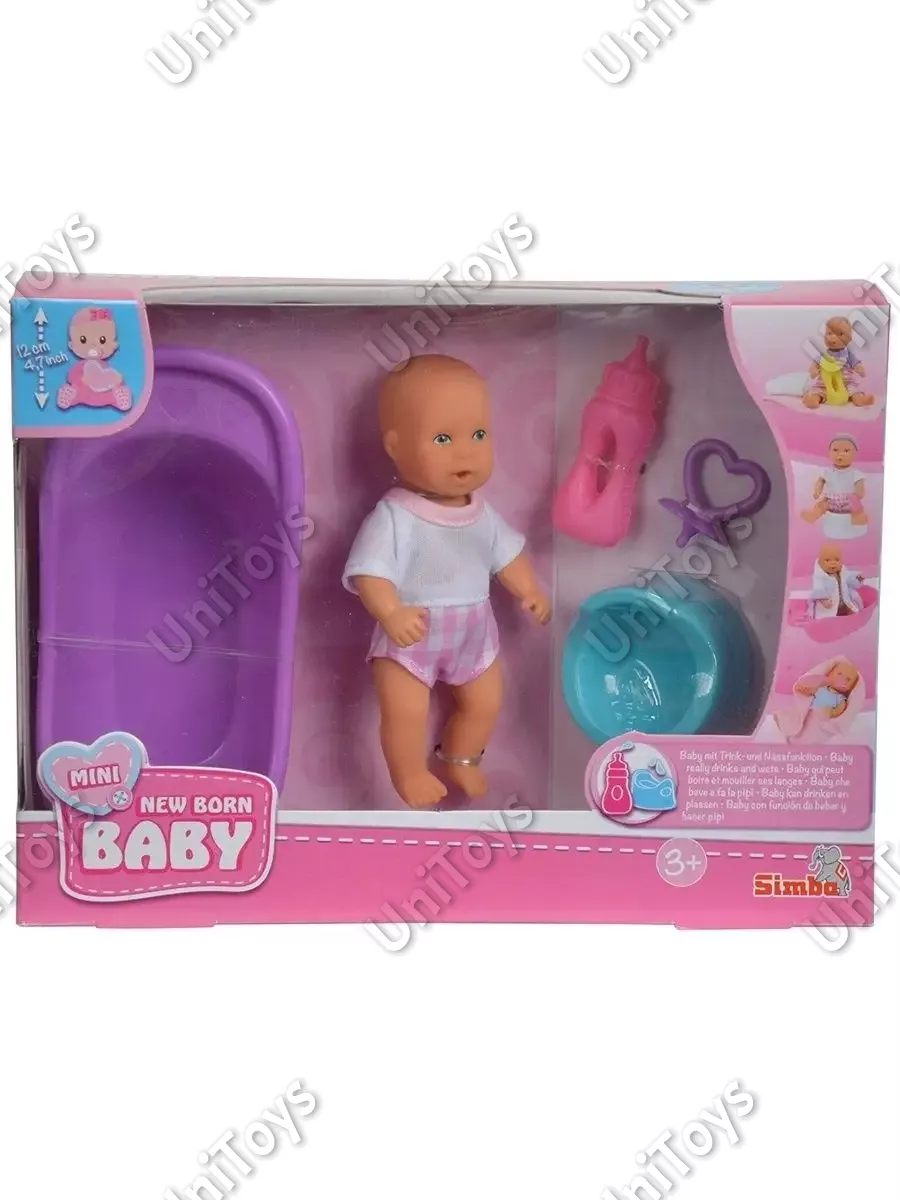 Кукла пупс Mini New Born Baby 12 см Simba 38368835 купить за 444 ₽ в  интернет-магазине Wildberries