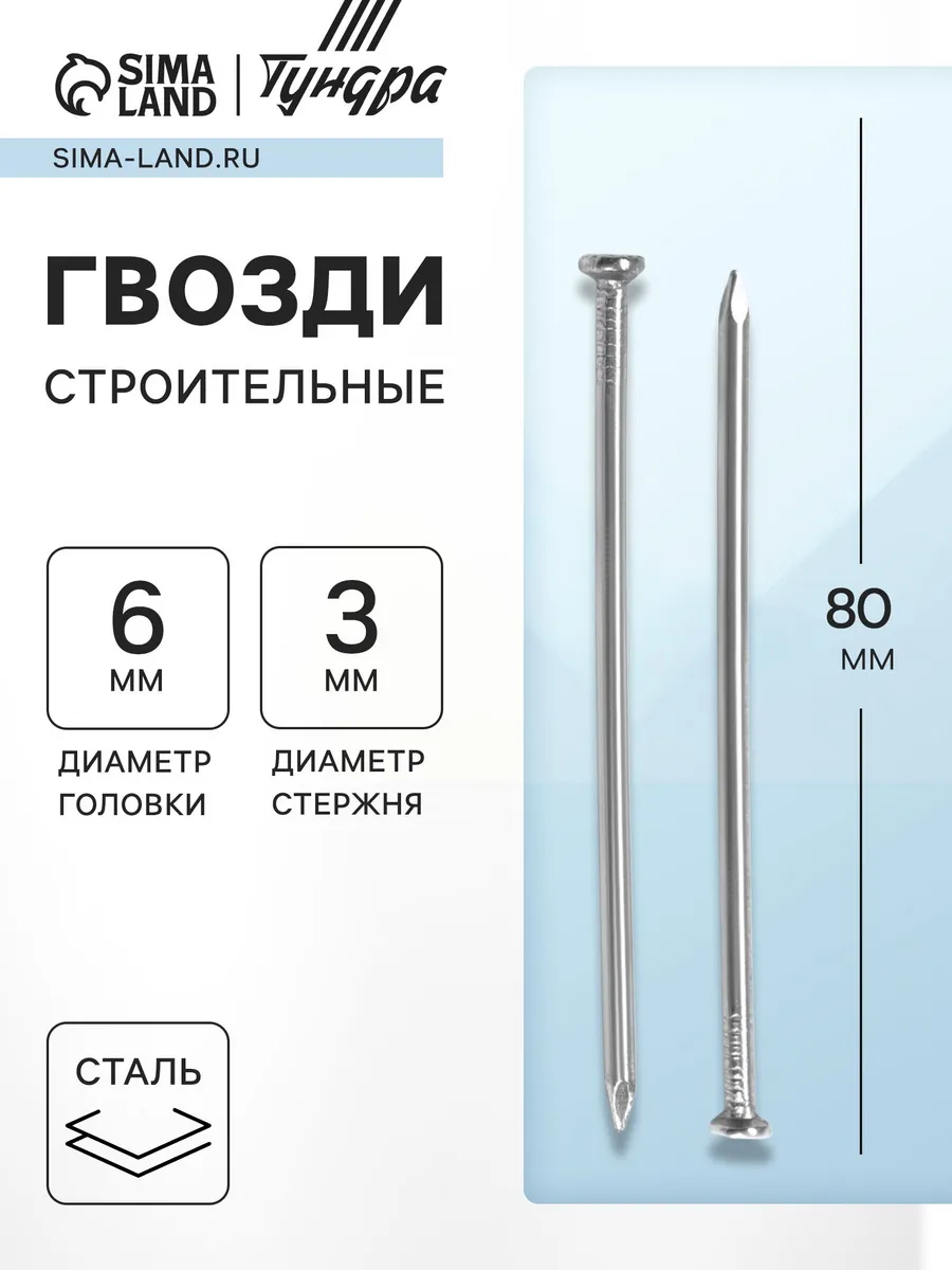 Гвозди строительные 3х80мм 1 кг
