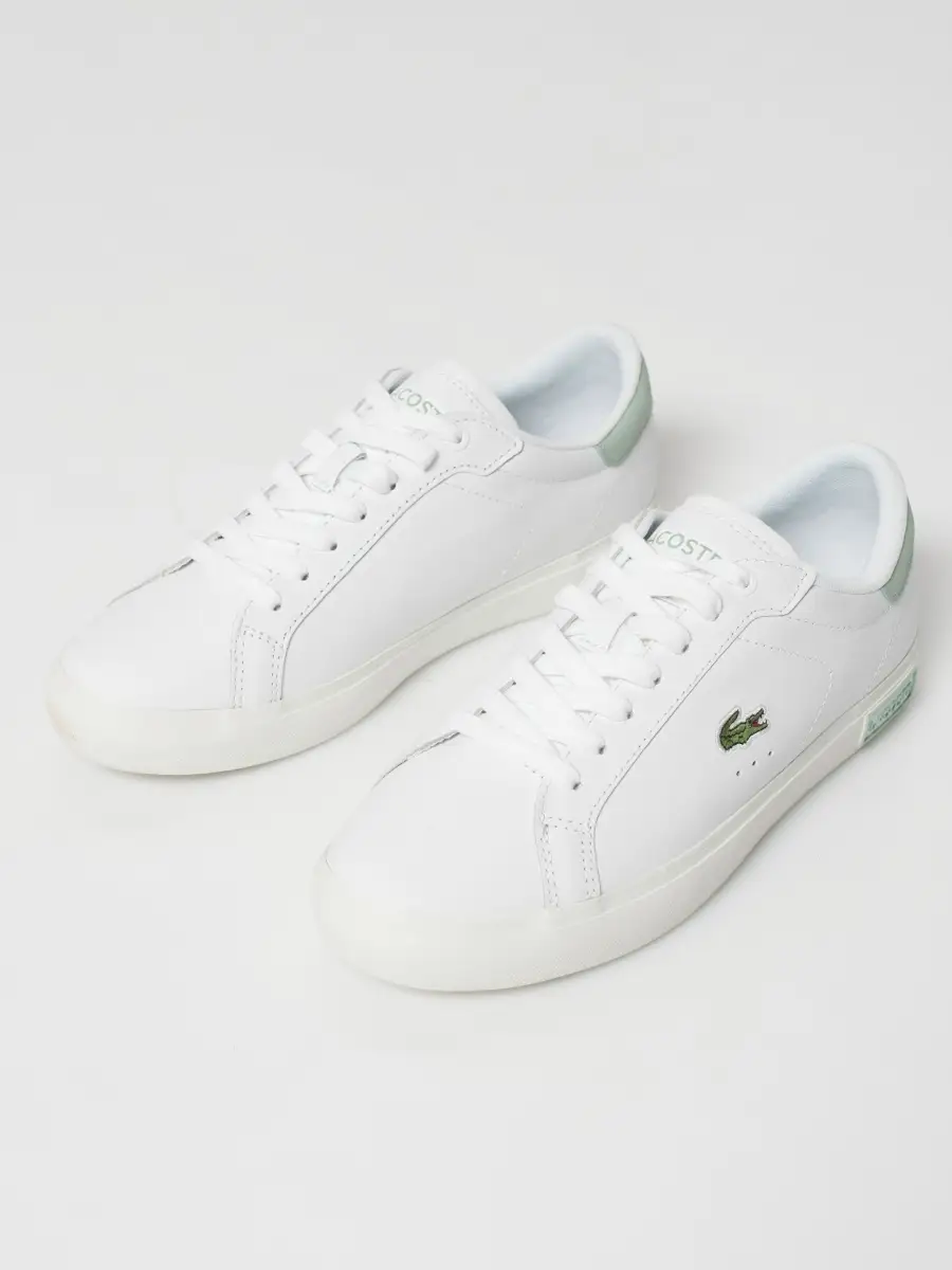 All white lacoste best sale