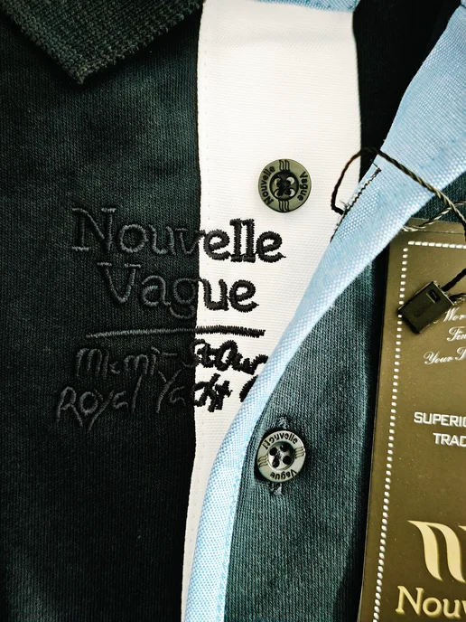 Nouvelle Vague Лонгслив мужской, поло с длинным рукавом хлопок Турция, синий, фото 7