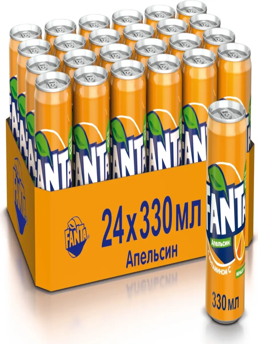 Fanta / Напиток газированный Фанта 24 банки по 0,33 мл / в железной банке  Fanta 38457919 купить в интернет-магазине Wildberries