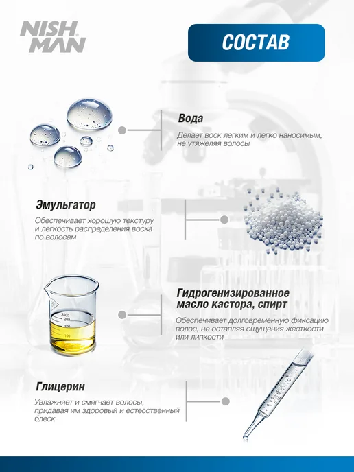 Nishman Воск для укладки волос 01 GumGum 100 мл, 100 мл, фото 7