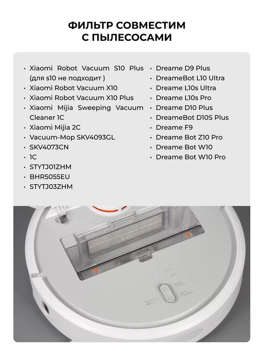Xiaomi Фильтр для робота пылесоса Mop 1c, 2c, S10Plus, s40c, белый, фото 2