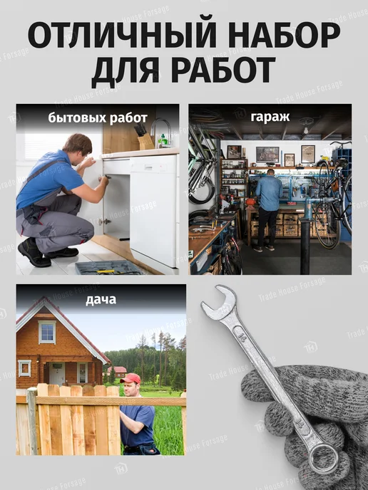 WMC Tools Набор ключей комбинированных 14 предметов, серый, фото 4