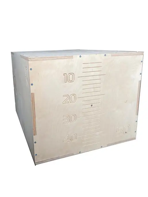 DHZ Fitness Тумба для запрыгиваний PLYO BOX, фанера, бежевый, фото 8