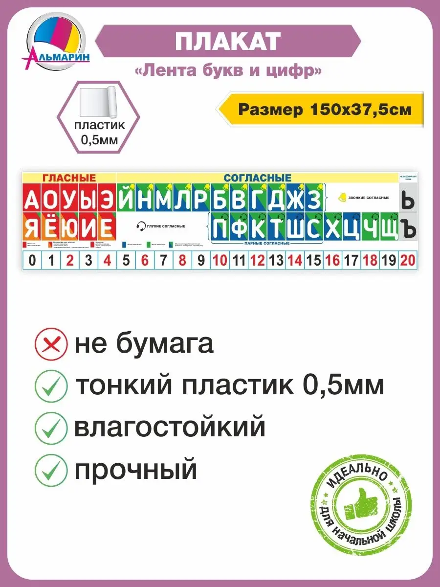 Стенд плакат Лента букв и цифр Альмарин 38681735 купить за 1 280 ₽ в  интернет-магазине Wildberries