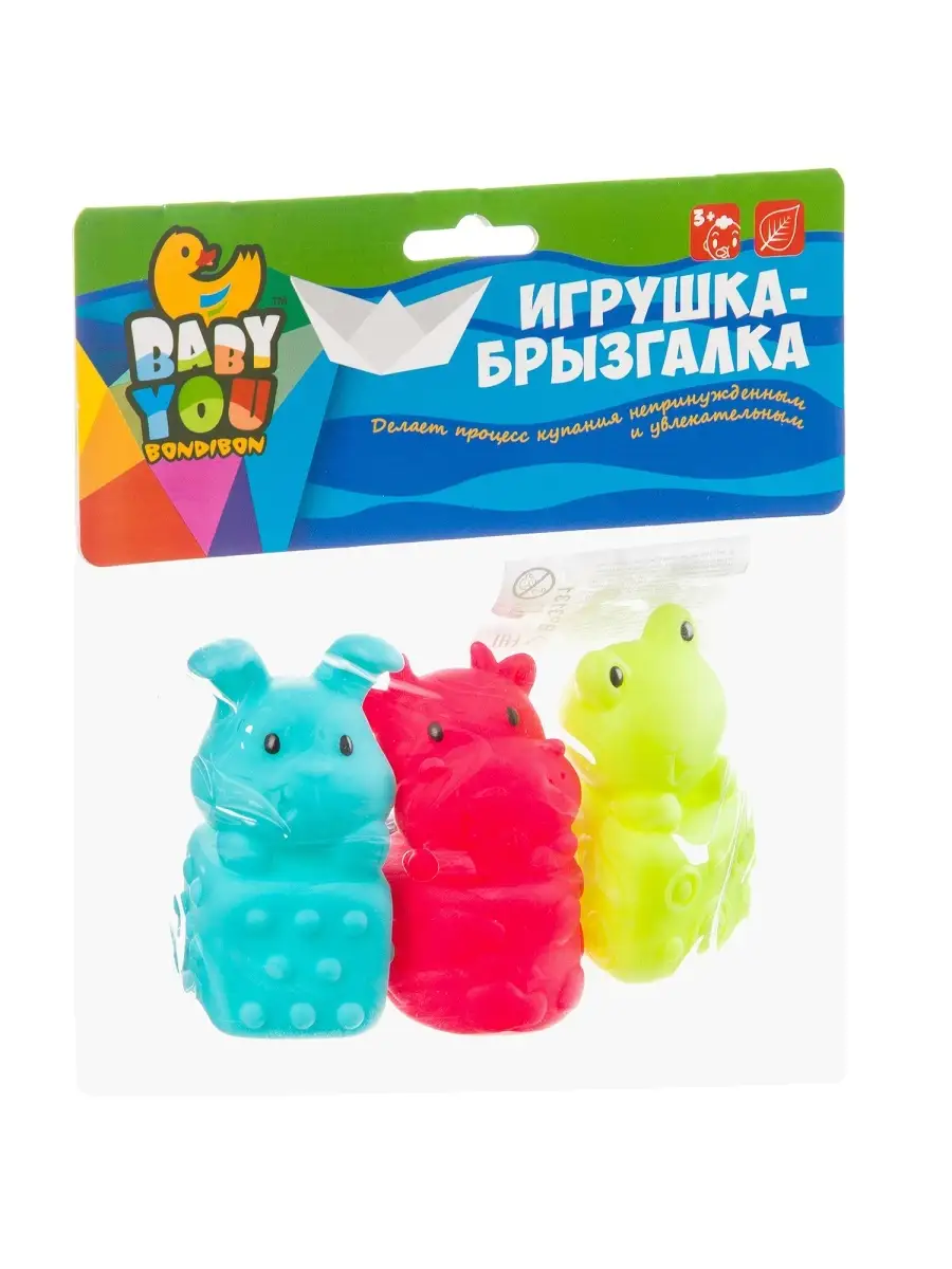 Игровой набор для купания корова, лягушка, кролик Игрушки BONDI. 38700033  купить в интернет-магазине Wildberries