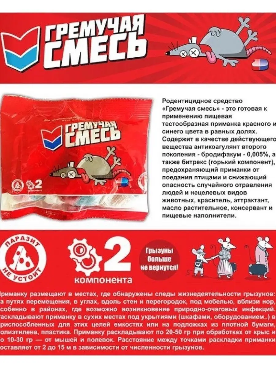 Отрава для мышей крысиный яд ZVERoBOY 38772121 купить в интернет-магазине  Wildberries