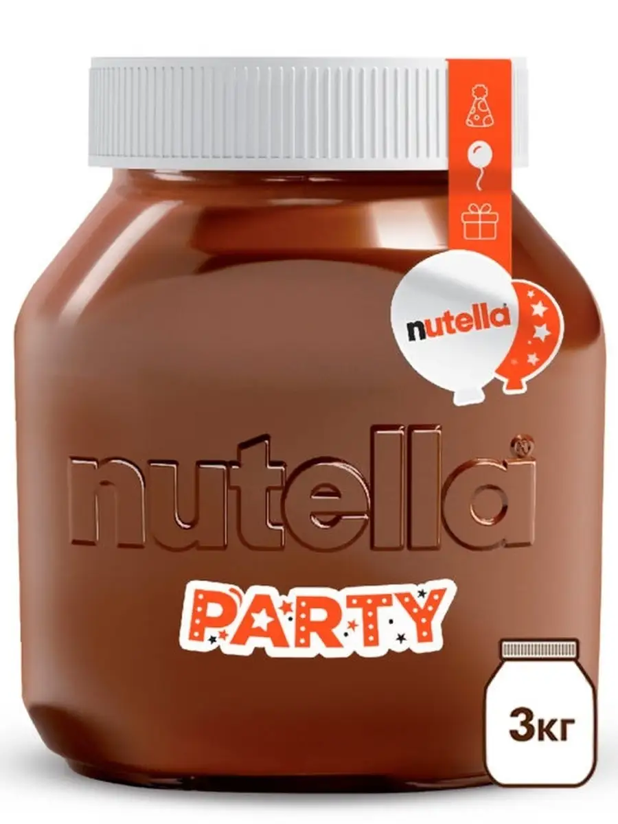 Ореховая паста Nutella в стеклянной банке Party edition, 3кг Nutella  38798037 купить в интернет-магазине Wildberries