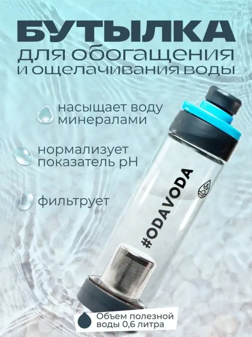 Sibbalance Бутылка для воды спортивная #ODAVODA + минеральный фильтр дл…