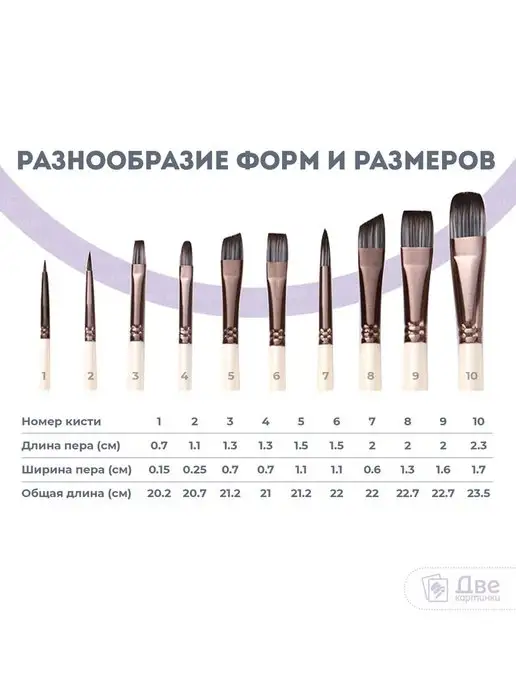 Две картинки Профессиональные кисти для рисования 10 шт, 10 шт, фото 4