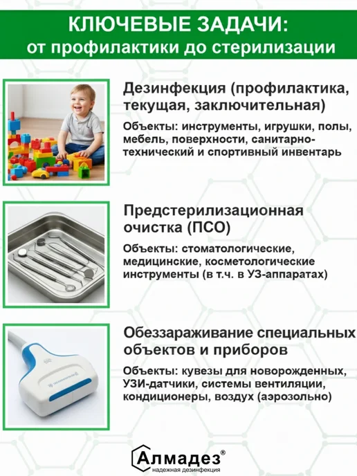 Алмадез Дезинфицирующее средство для инструментов маникюра, вариант, фото 7