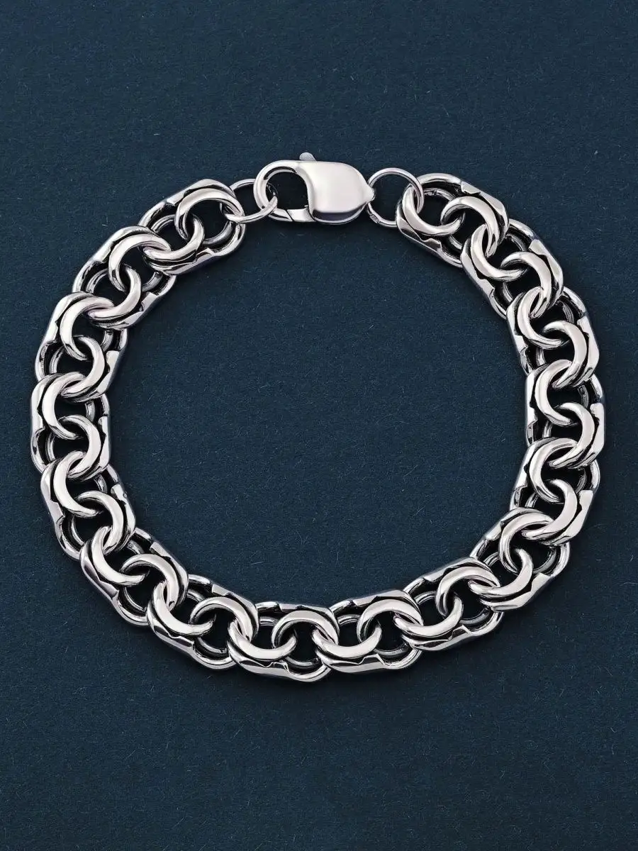 Мужской серебряный браслет Бисмарк Camellia Jewelry 38927141 купить за 5915 ₽ в интернет-магазине Wildberries