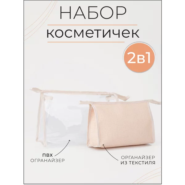 Набор косметичек на молнии